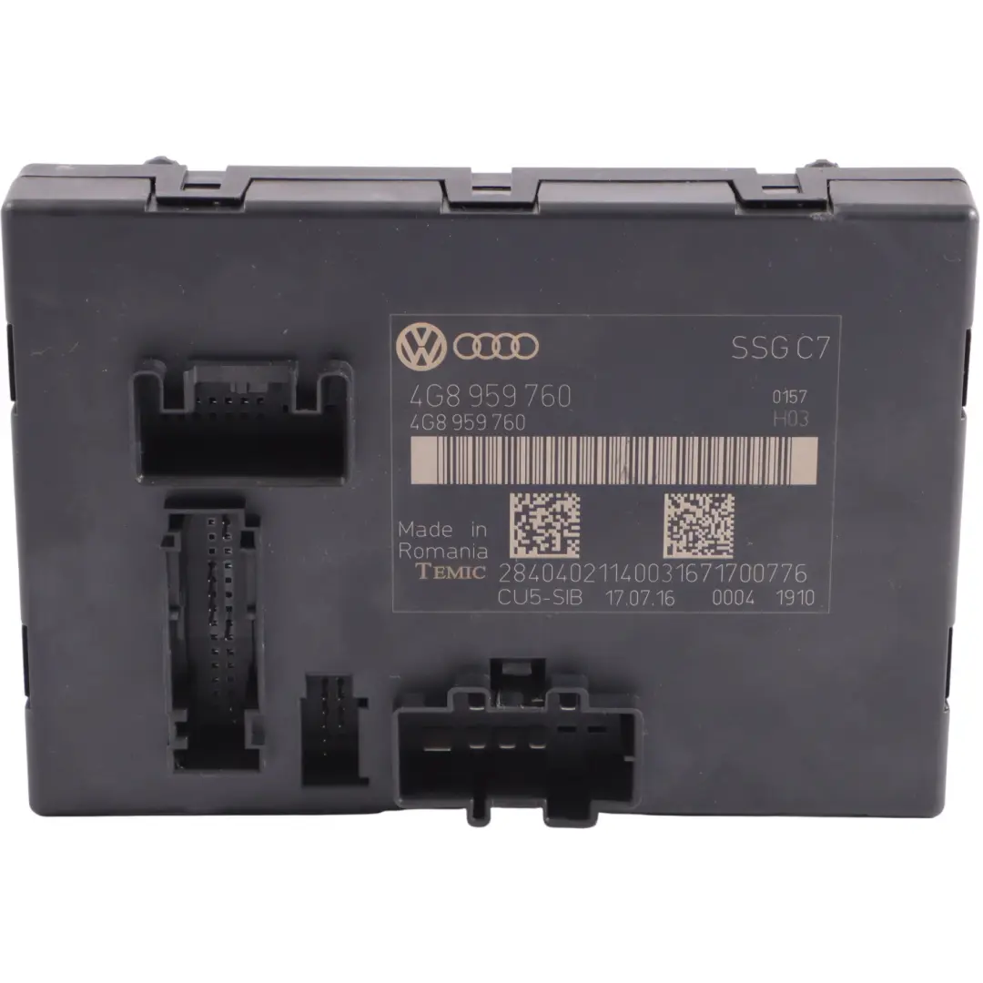 Audi A6 C7 Modulo Di Controllo Del Sedile Anteriore Unità Destra - SKU 4G8959760 - Numero di parte 4G8959760