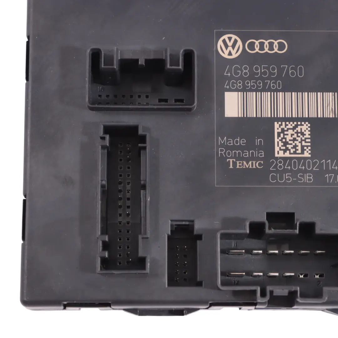 Audi A6 C7 Moduł Sterujący Fotela Przód Strona Kierowcy - SKU 4G8959760 - Numer Części 4G8959760