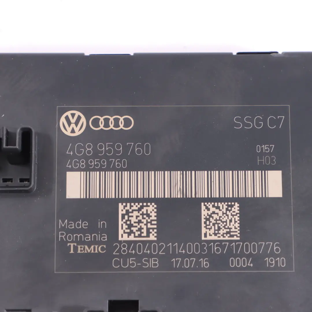 Audi A6 C7 Moduł Sterujący Fotela Przód Strona Kierowcy - SKU 4G8959760 - Numer Części 4G8959760