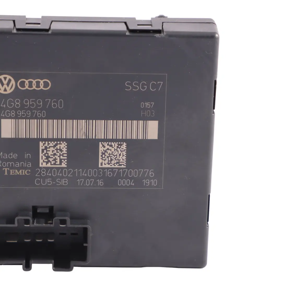 Front Driver Side Seat Control Module Unit to Audi A6 C7 with Part number 4G8959760 Audi A6 C7 Front Driver Side Seat Control Module Unit - SKU 4G8959760 - Part number 4G8959760