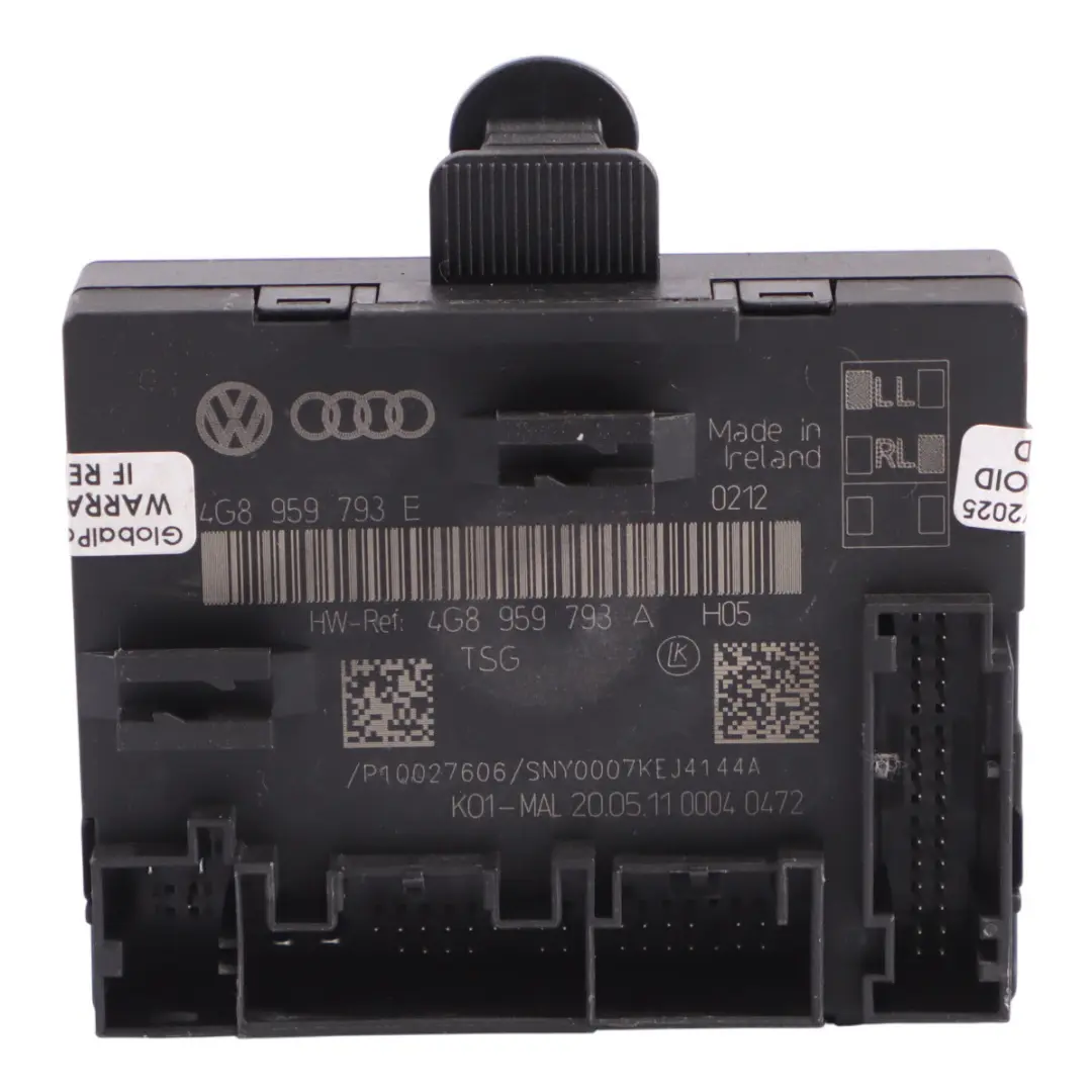 Porta Anteriore Modulo Di Controllo Unità ECU Lato Guida per Audi A6 C7 con numero di parte 4G8959793E Audi A6 C7 Porta Anteriore Modulo Di Controllo Unità ECU Lato Guida - SKU 4G8959793E - Numero di parte 4G8959793E