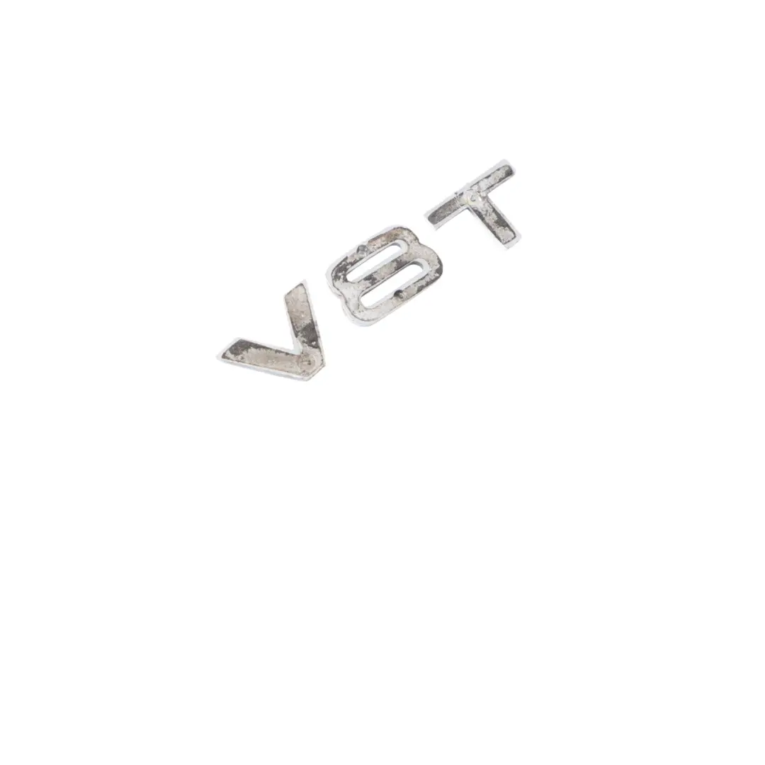 A8L 4H Side Wing Fender V8T Emblem Badge Chrome to Audi with Part number 4H0853601 Audi A8L 4H Side Wing Fender V8T Emblem Badge Chrome - SKU 4H0853601 - Part number 4H0853601