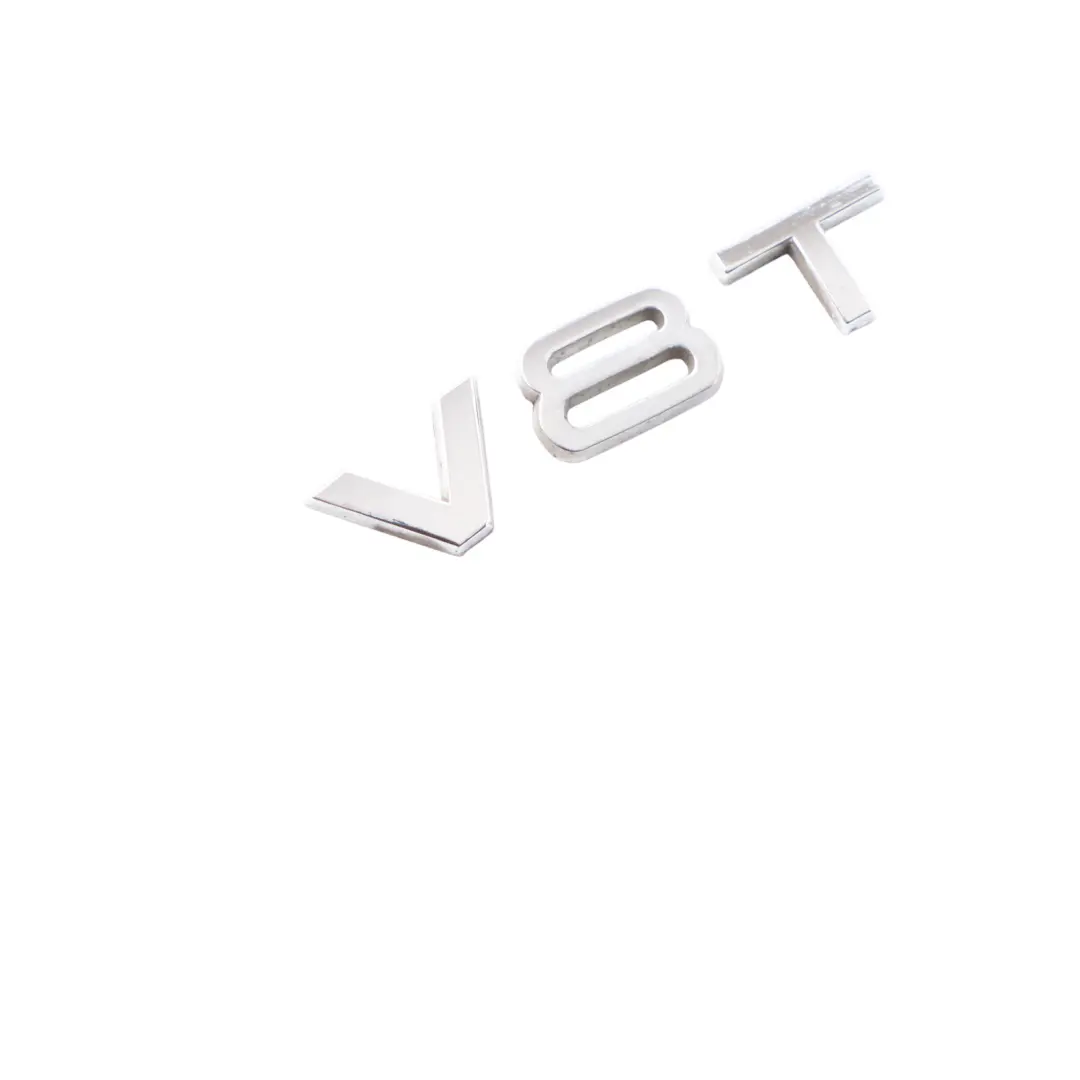 A8L 4H Side Wing Fender V8T Emblem Badge Chrome to Audi with Part number 4H0853601 Audi A8L 4H Side Wing Fender V8T Emblem Badge Chrome - SKU 4H0853601 - Part number 4H0853601