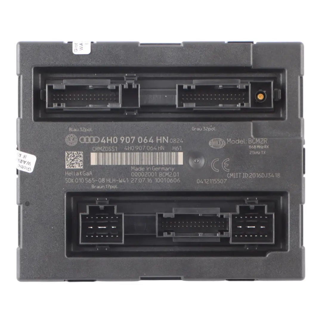 Body Control Module Audi A6 C7 A7 4G Comfort BCM Unit to with Part number 4H0907064HN Body Control Module Audi A6 C7 A7 4G Comfort BCM Unit - SKU 4H0907064HN - Part number 4H0907064HN