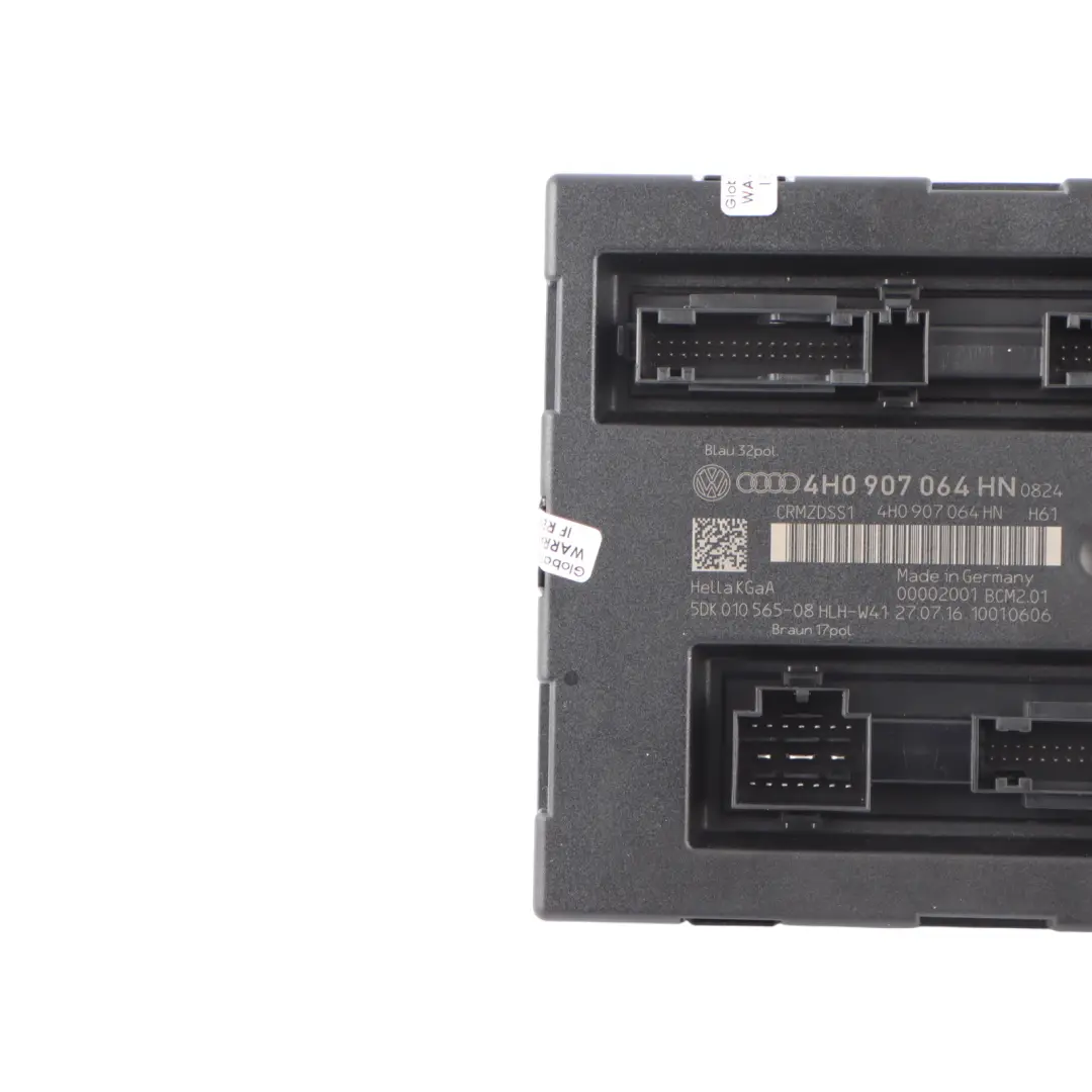 Body Control Module Audi A6 C7 A7 4G Comfort BCM Unit to with Part number 4H0907064HN Body Control Module Audi A6 C7 A7 4G Comfort BCM Unit - SKU 4H0907064HN - Part number 4H0907064HN