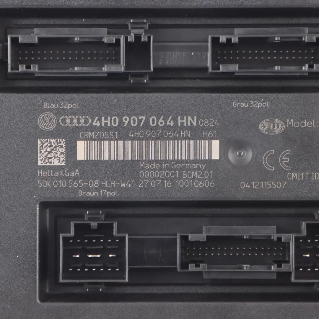 Body Control Module Audi A6 C7 A7 4G Comfort BCM Unit to with Part number 4H0907064HN Body Control Module Audi A6 C7 A7 4G Comfort BCM Unit - SKU 4H0907064HN - Part number 4H0907064HN