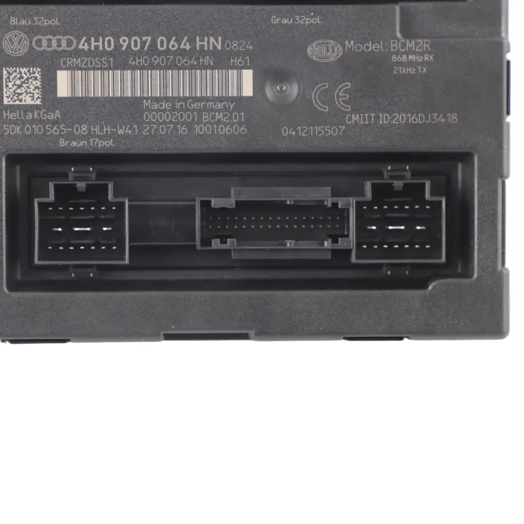 Body Control Module Audi A6 C7 A7 4G Comfort BCM Unit to with Part number 4H0907064HN Body Control Module Audi A6 C7 A7 4G Comfort BCM Unit - SKU 4H0907064HN - Part number 4H0907064HN