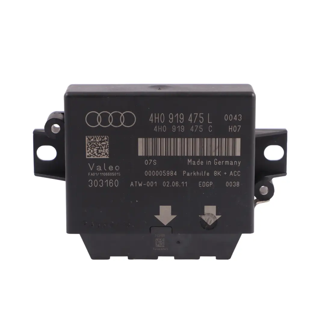 PDC Parking Distance Control Module Unit ECU to Audi A6 C7 with Part number 4H0919475L Audi A6 C7 PDC Parking Distance Control Module Unit ECU - SKU 4H0919475L - Part number 4H0919475L