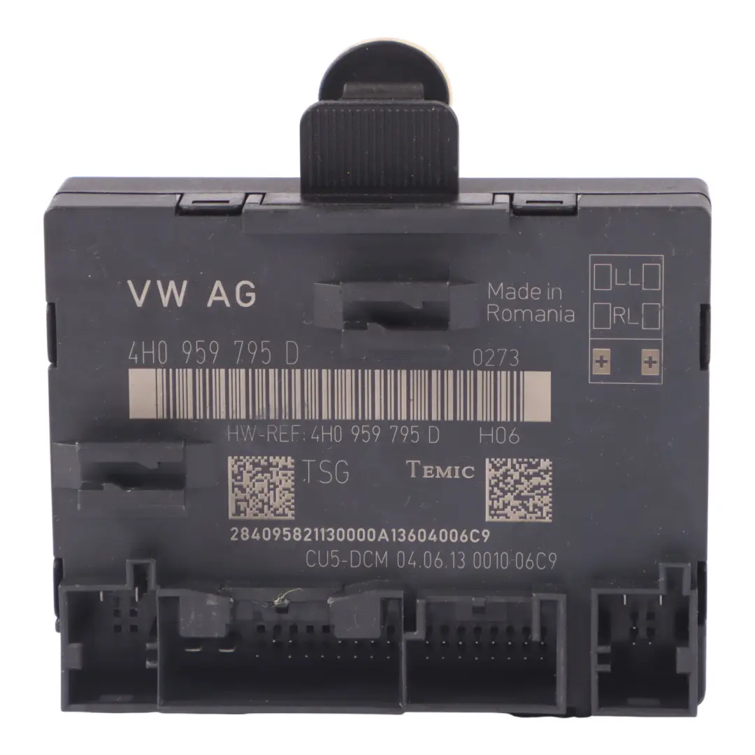 A8L 4H Rear Door Module Control Unit Left Right N/O/S to Audi with Part number 4H0959795D Audi A8L 4H Rear Door Module Control Unit Left Right N/O/S - SKU 4H0959795D - Part number 4H0959795D