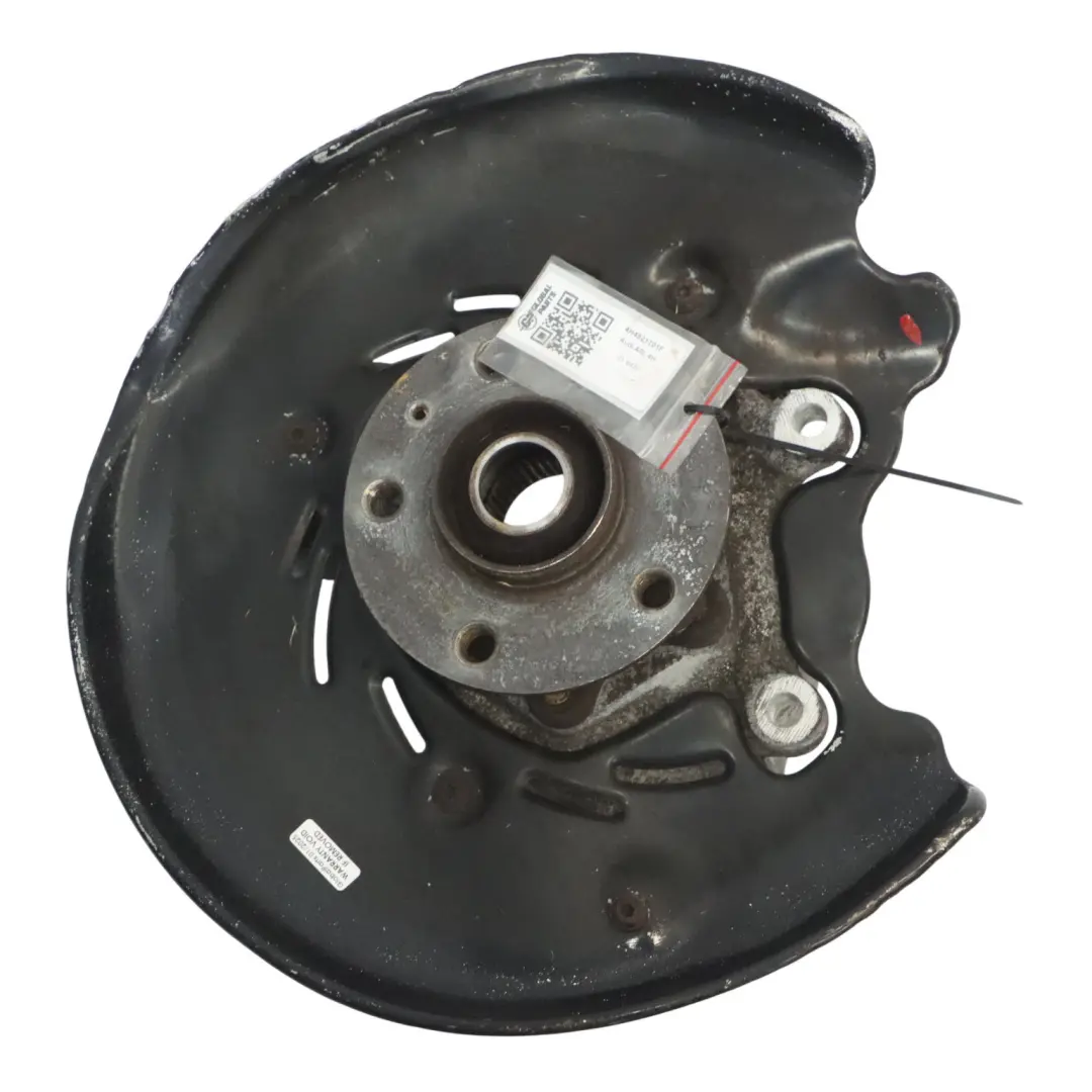 Audi A8 4H Support de roue arrière gauche Support de moyeu de roue Plaque - SKU 4H0505431D - Numéro de pièce 4H4521101F