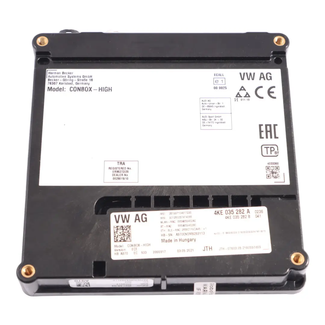 Audi A4 B9 Appel D'Urgence SOS Cache Toit Anti Panique - SKU 4KE035282A - Numéro de pièce 4KE035282A