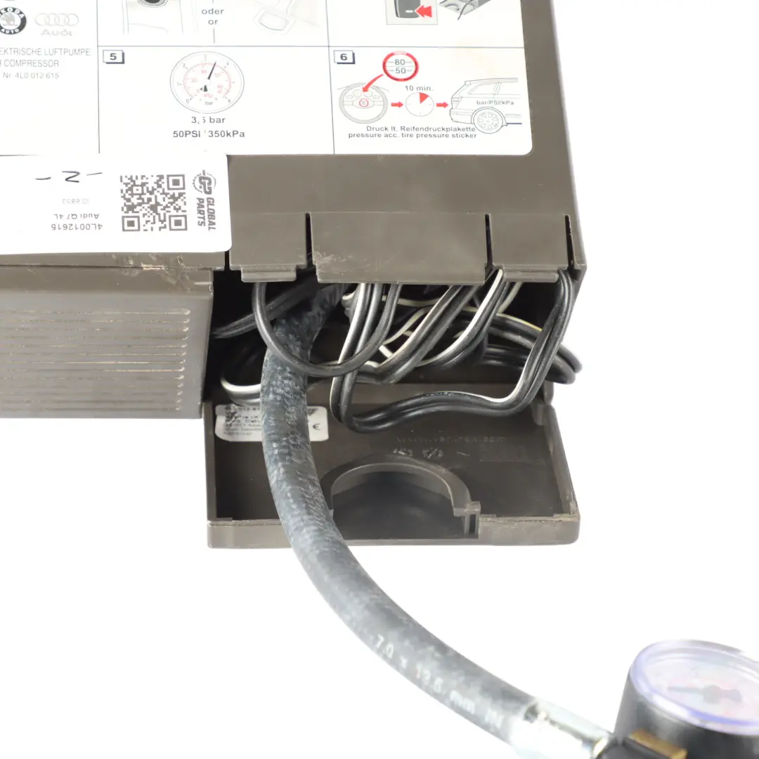 Pneumatici Riparazione Compressore Aria Pompa Gonfiatore per Audi Q7 4L con numero di parte 4L0012615 Audi Q7 4L Pneumatici Riparazione Compressore Aria Pompa Gonfiatore - SKU 4L0012615 - Numero di parte 4L0012615
