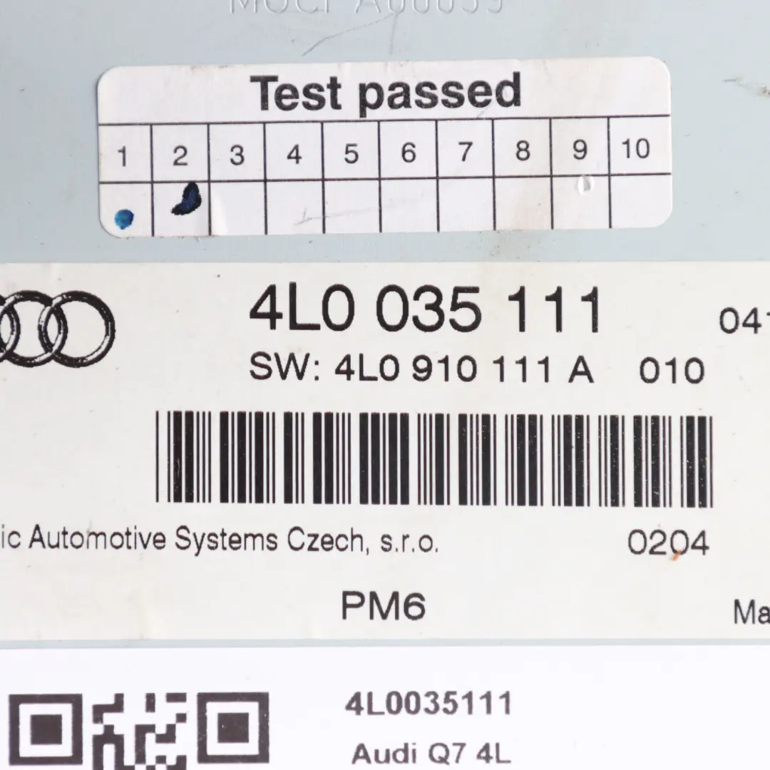 Disc CD Changer Player Reader System Head Unit to Audi Q7 4L with Part number 4L0035111 Audi Q7 4L Disc CD Changer Player Reader System Head Unit - SKU 4L0035111 - Part number 4L0035111