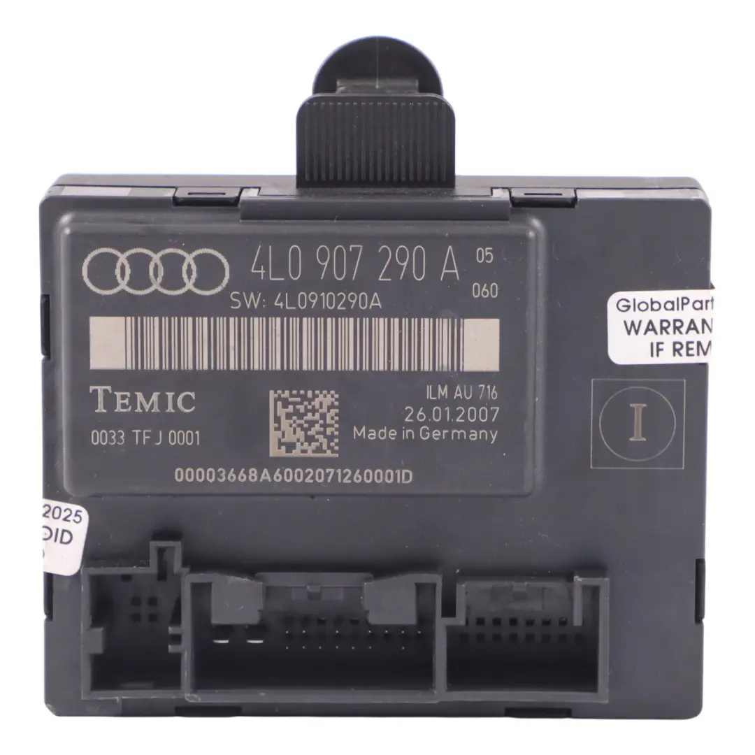 Modulo unità controllo porta ECU anteriore destro per Audi Q7 4L con numero di parte 4L0907290A Audi Q7 4L Modulo unità controllo porta ECU anteriore destro - SKU 4L0907290A - Numero di parte 4L0907290A