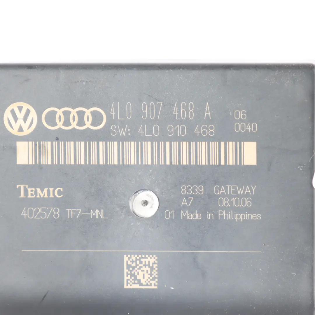Gateway Module Central Control Unit to Audi Q7 4L with Part number 4L0907468A Audi Q7 4L Gateway Module Central Control Unit - SKU 4L0907468A - Part number 4L0907468A