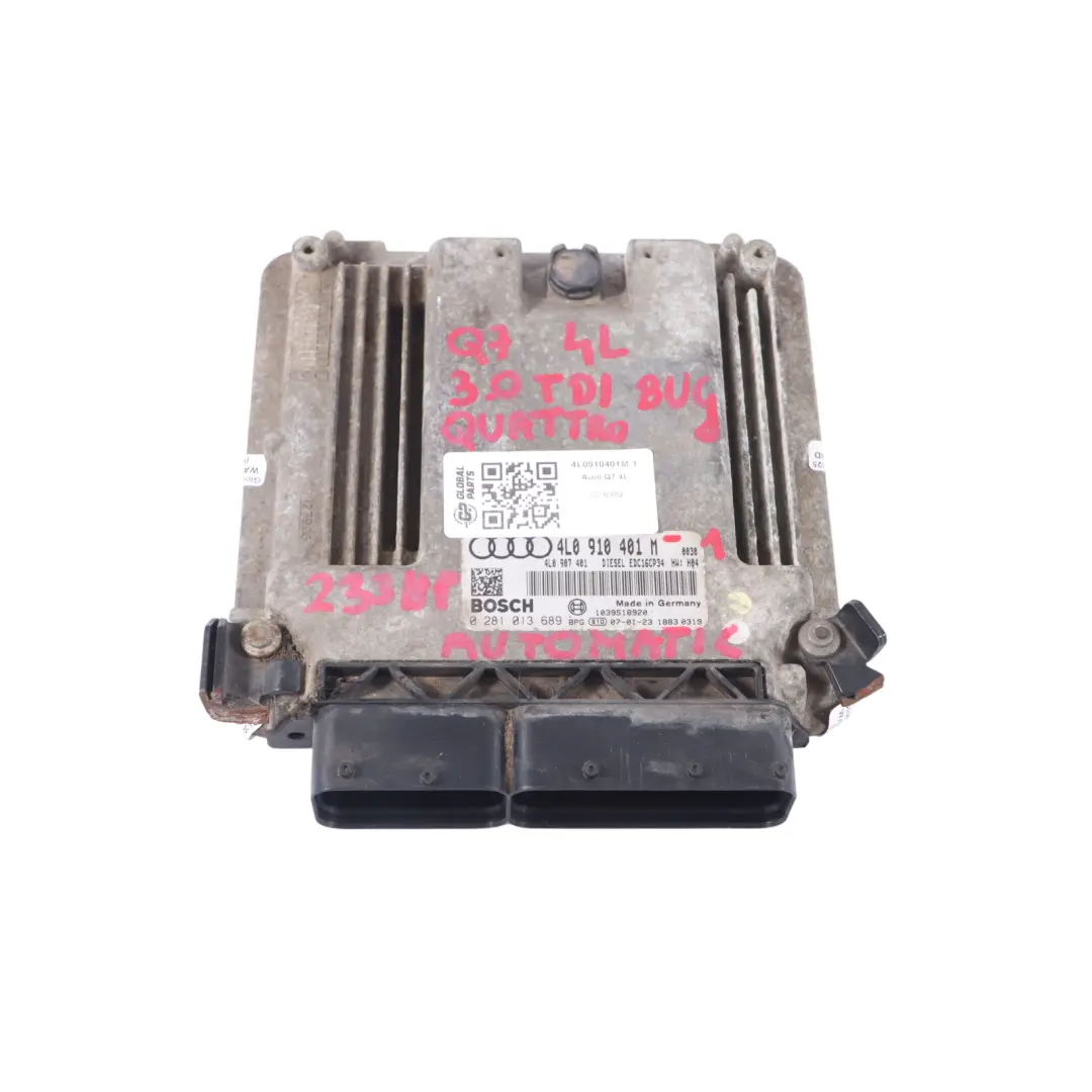 Audi Q7 4L 3.0 TDI BUG 233HP Quattro Engine ECU Kit Lock + Key - SKU 4L0910401M-1 - Part number 4L0910401M