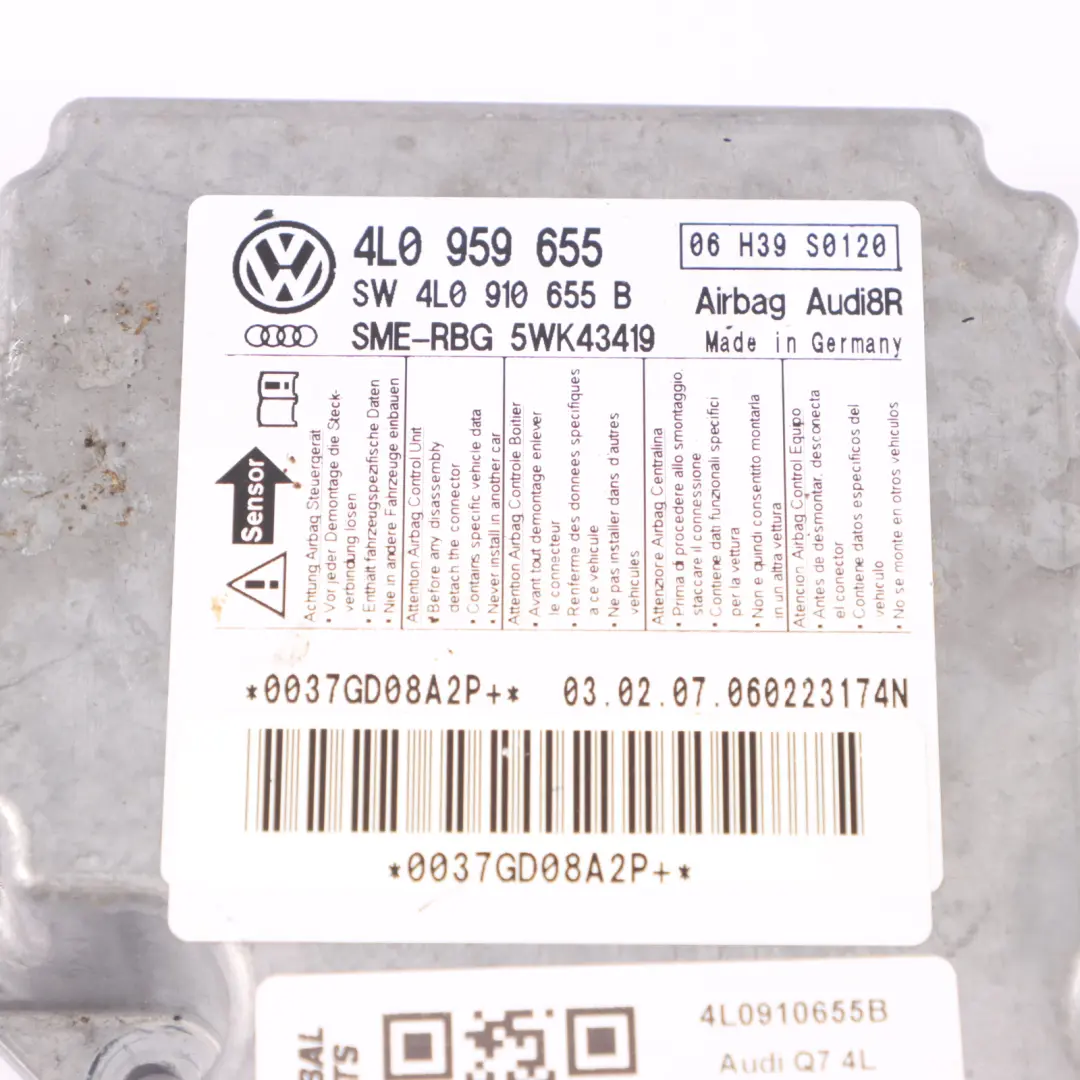 ECU Module dair Unité contrôle Capteur d'impact collision pour Audi Q7 4L à propos du numéro de pièce 4L0910655B Audi Q7 4L ECU Module dair Unité contrôle Capteur d'impact collision - SKU 4L0910655B - Numéro de pièce 4L0910655B