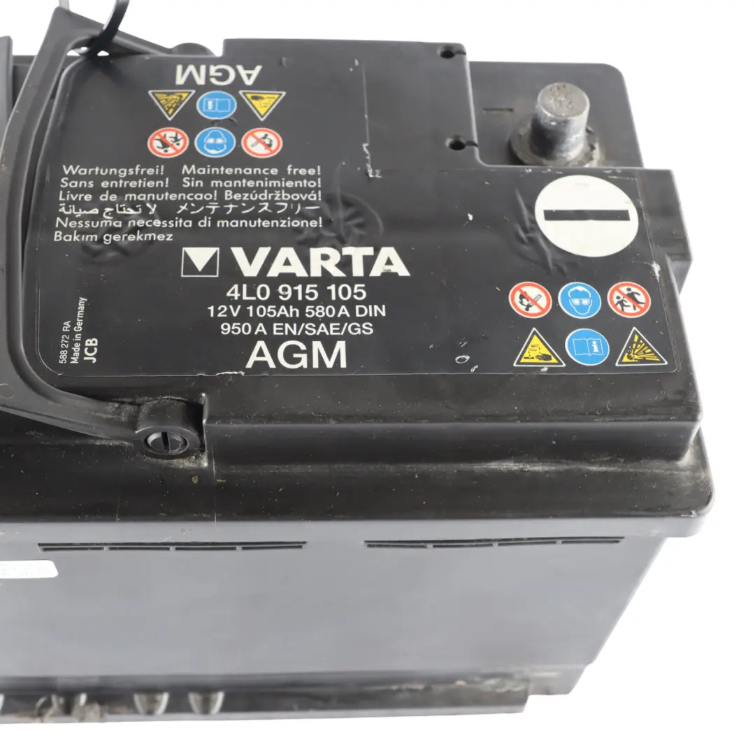 Audi A4 B7 A5 8T Q7 4L Car Battery Varta AGM 105Ah 580A - SKU 4L0915105 - Part number 4L0915105