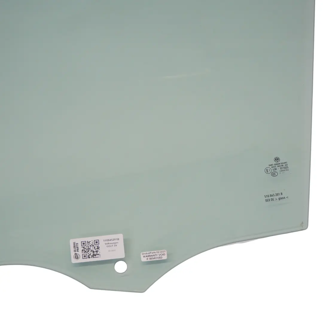Volkswagen Golf SV Window Glass Front Door Left N/S Glazing AS2 - SKU 510845201B - Part number 510845201B
