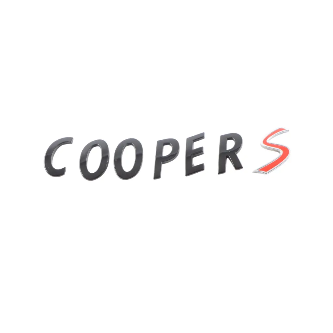 Lettering Emblem Logo COOPER S Black Line to MINI Cooper S F55 F56 F57 F54 F60 LCI with Part number 5A08003 MINI Cooper S F55 F56 F57 F54 F60 LCI Lettering Emblem Logo COOPER S Black Line - SKU 5A08003 - Part number 5A08003
