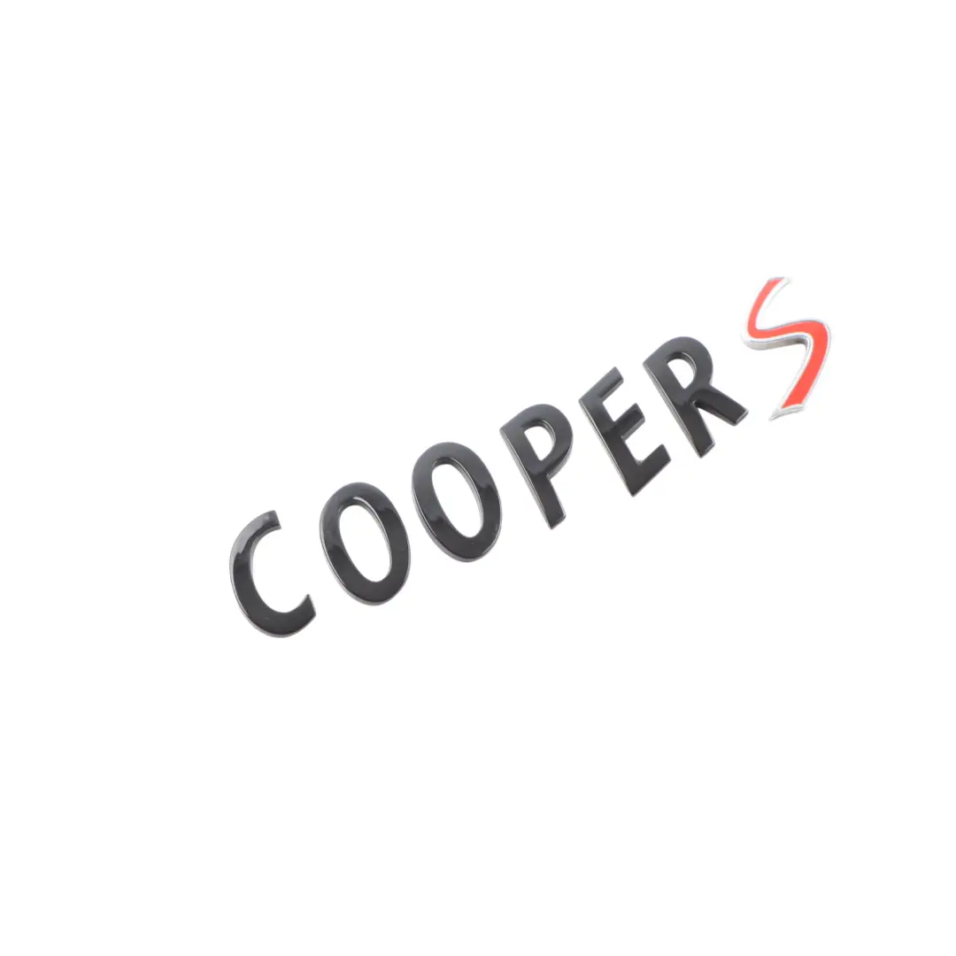 Lettering Emblem Logo COOPER S Black Line to MINI Cooper S F55 F56 F57 F54 F60 LCI with Part number 5A08003 MINI Cooper S F55 F56 F57 F54 F60 LCI Lettering Emblem Logo COOPER S Black Line - SKU 5A08003 - Part number 5A08003