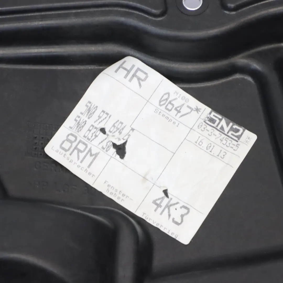 VW Tiguan 5N Alzacristalli Posteriore Destra Regolatore Meccanismo - SKU 5N0839462A-1 - Numero di parte 5N0839462A