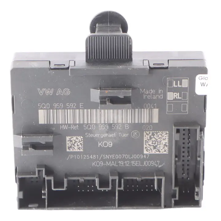 Modulo Porta Anteriore Controllo Destro ECU per Audi A3 8V con numero di parte 5Q0959592E Audi A3 8V Modulo Porta Anteriore Controllo Destro ECU - SKU 5Q0959592E - Numero di parte 5Q0959592E