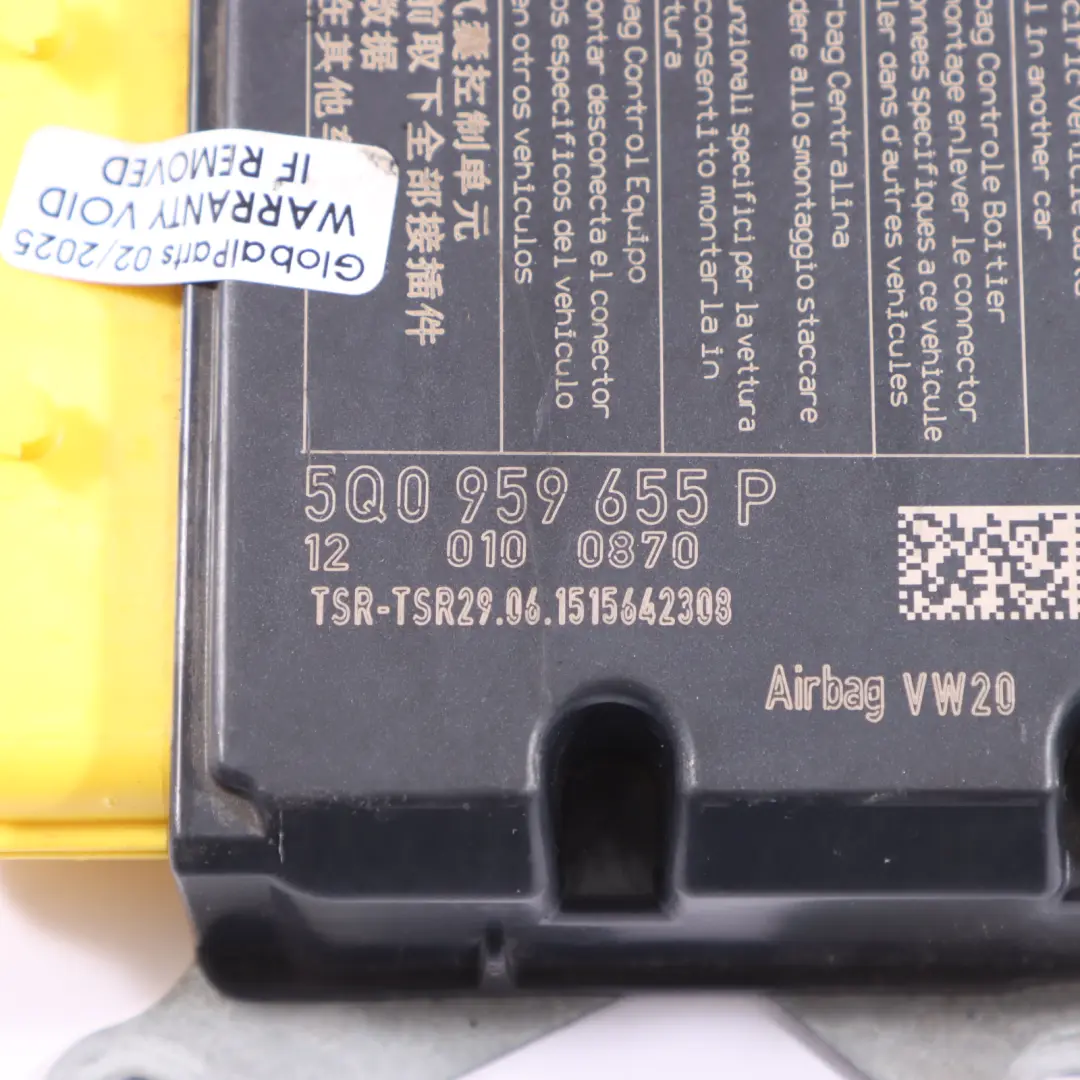 Audi TT FV Modulo aria ECU Unità controllo Sensore di impatto - SKU 5Q0959655P - Numero di parte 5Q0959655P