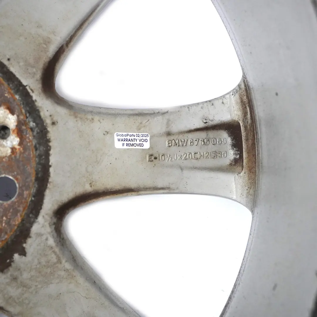 Hinten Silber Alufelge Felge 20" ET:30 10,5J V-Speiche 168 für BMW X5 E53 mit Teilenummer 6766069 BMW X5 E53 Hinten Silber Alufelge Felge 20" ET:30 10,5J V-Speiche 168 - SKU 6766069-1 - Teilenummer 6766069