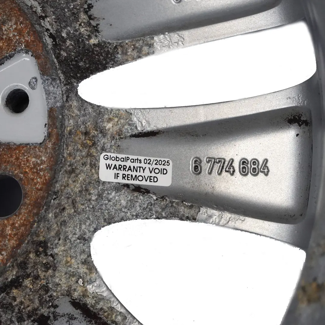 Alloy Wheel Rim 16" V-spoke 229 ET:44 7J to BMW E81 E82 E87 E88 with Part number 6774684 BMW E81 E82 E87 E88 Alloy Wheel Rim 16" V-spoke 229 ET:44 7J - SKU 6774684-5 - Part number 6774684