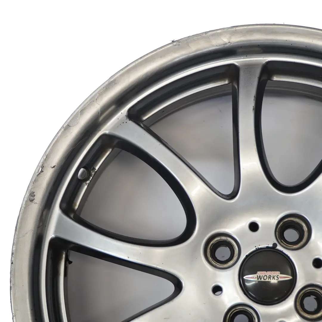 Llanta de aleación Plata Brillante 18" 7J ET:52 para Mini R50 R53 R55 R56 JCW con número de pieza 6777973 Mini R50 R53 R55 R56 JCW Llanta de aleación Plata Brillante 18" 7J ET:52 - SKU 6777973-2 - Número de pieza 6777973