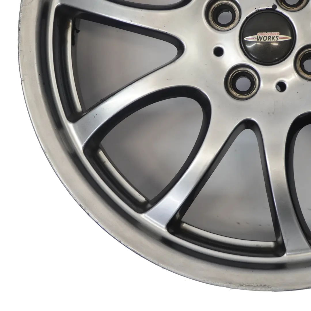 Alloy Rim Bright Silver 18" 7J ET:52 to Mini R50 R53 R55 R56 JCW Wheel with Part number 6777973 Mini R50 R53 R55 R56 JCW Wheel Alloy Rim Bright Silver 18" 7J ET:52 - SKU 6777973-2 - Part number 6777973