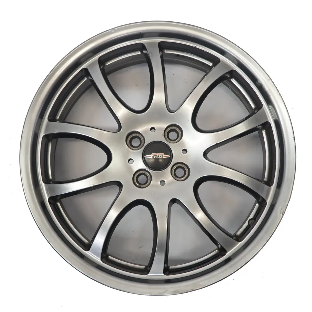 Alloy Rim Bright Silver 18" 7J ET:52 to Mini R50 R53 R55 R56 JCW Wheel with Part number 6777973 Mini R50 R53 R55 R56 JCW Wheel Alloy Rim Bright Silver 18" 7J ET:52 - SKU 6777973-3 - Part number 6777973