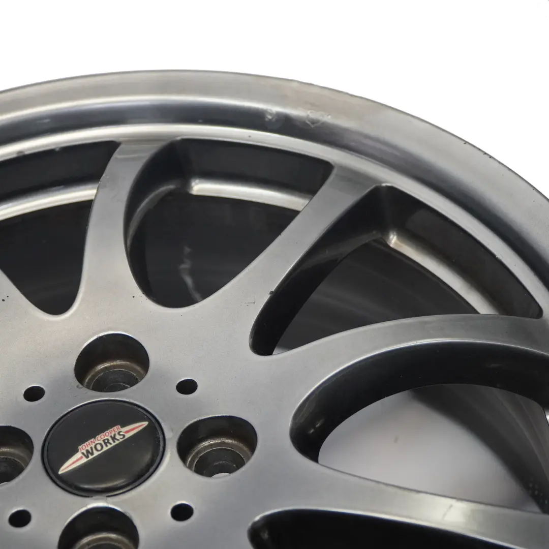 Alloy Rim Bright Silver 18" 7J ET:52 to Mini R50 R53 R55 R56 JCW Wheel with Part number 6777973 Mini R50 R53 R55 R56 JCW Wheel Alloy Rim Bright Silver 18" 7J ET:52 - SKU 6777973-3 - Part number 6777973
