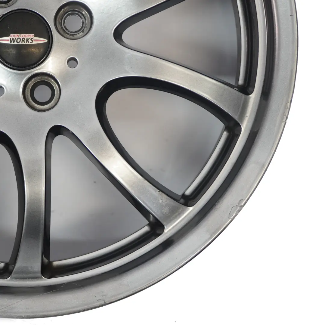 Alloy Rim Bright Silver 18" 7J ET:52 to Mini R50 R53 R55 R56 JCW Wheel with Part number 6777973 Mini R50 R53 R55 R56 JCW Wheel Alloy Rim Bright Silver 18" 7J ET:52 - SKU 6777973-4 - Part number 6777973