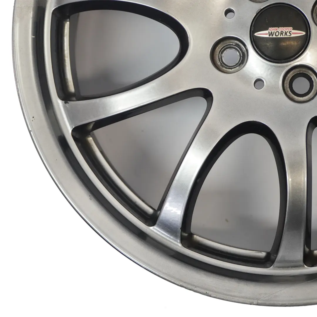 Alloy Rim Bright Silver 18" 7J ET:52 to Mini R50 R53 R55 R56 JCW Wheel with Part number 6777973 Mini R50 R53 R55 R56 JCW Wheel Alloy Rim Bright Silver 18" 7J ET:52 - SKU 6777973-4 - Part number 6777973