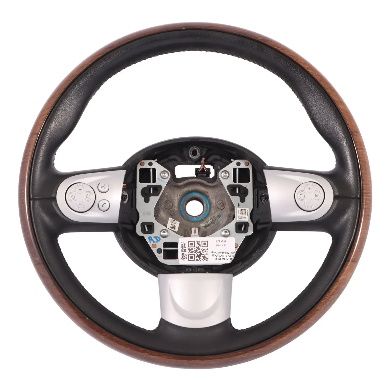 Volante Mini Cooper R56 R55 R57 Legno / Pelle Nera Sport Multifunzione