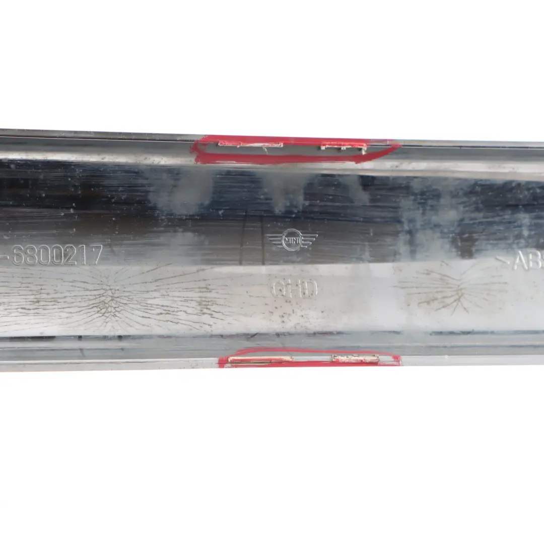 Bumper Lower Trim Strip Cover Chrome to Mini Cooper R50 Rear with Part number 6800217 Mini Cooper R50 Rear Bumper Lower Trim Strip Cover Chrome - SKU 6800217-1 - Part number 6800217