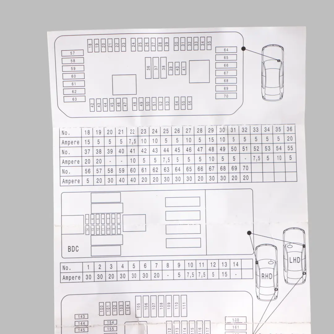 BMW F15 F16 F85 F86 Sicherungskasten Karte Schaltplan Diagramm - SKU 6819652 - Teilenummer 6819652