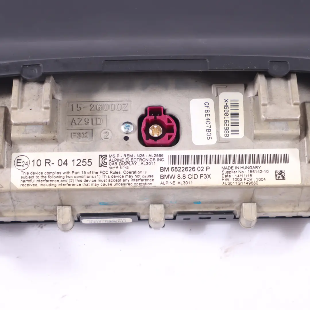 Central Information Display Screen 8,8" to BMW F30 F31 F32 F33 with Part number 6822626 BMW F30 F31 F32 F33 Central Information Display Screen 8,8" - SKU 6822626-3 - Part number 6822626