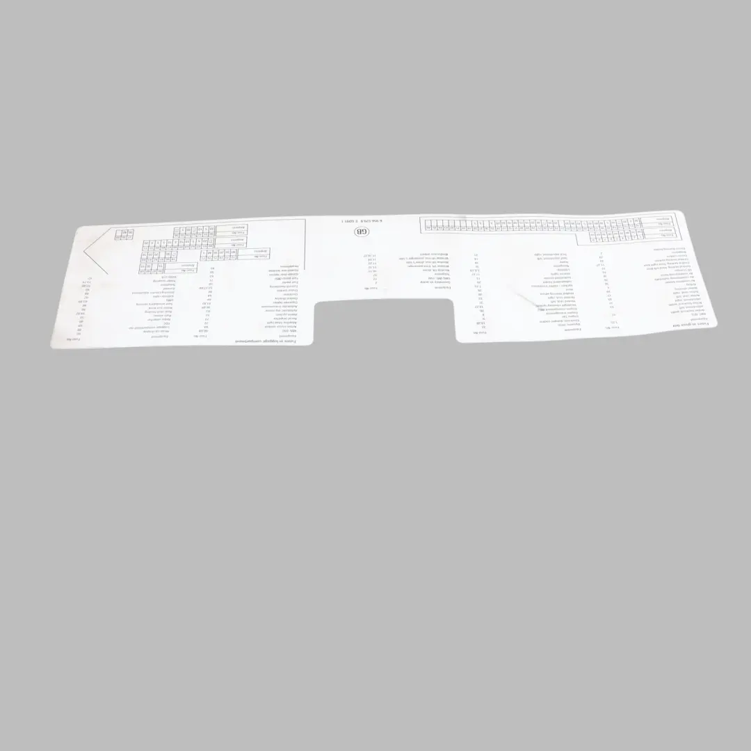 Map Fuse Box Grouping Diagram Card to BMW E60 with Part number 6956529 BMW E60 Map Fuse Box Grouping Diagram Card - SKU 6956529 - Part number 6956529
