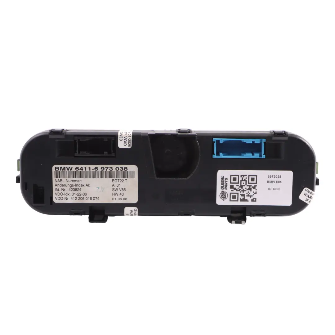 BMW E85 E86 Air Conditioning Heater Control Unit Switch - SKU 6973038 - Part number 6973038