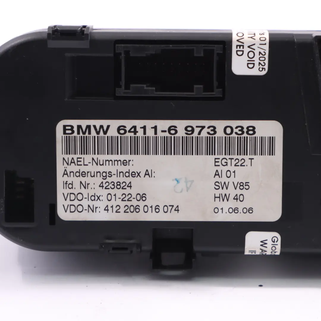 BMW E85 E86 Air Conditioning Heater Control Unit Switch - SKU 6973038 - Part number 6973038