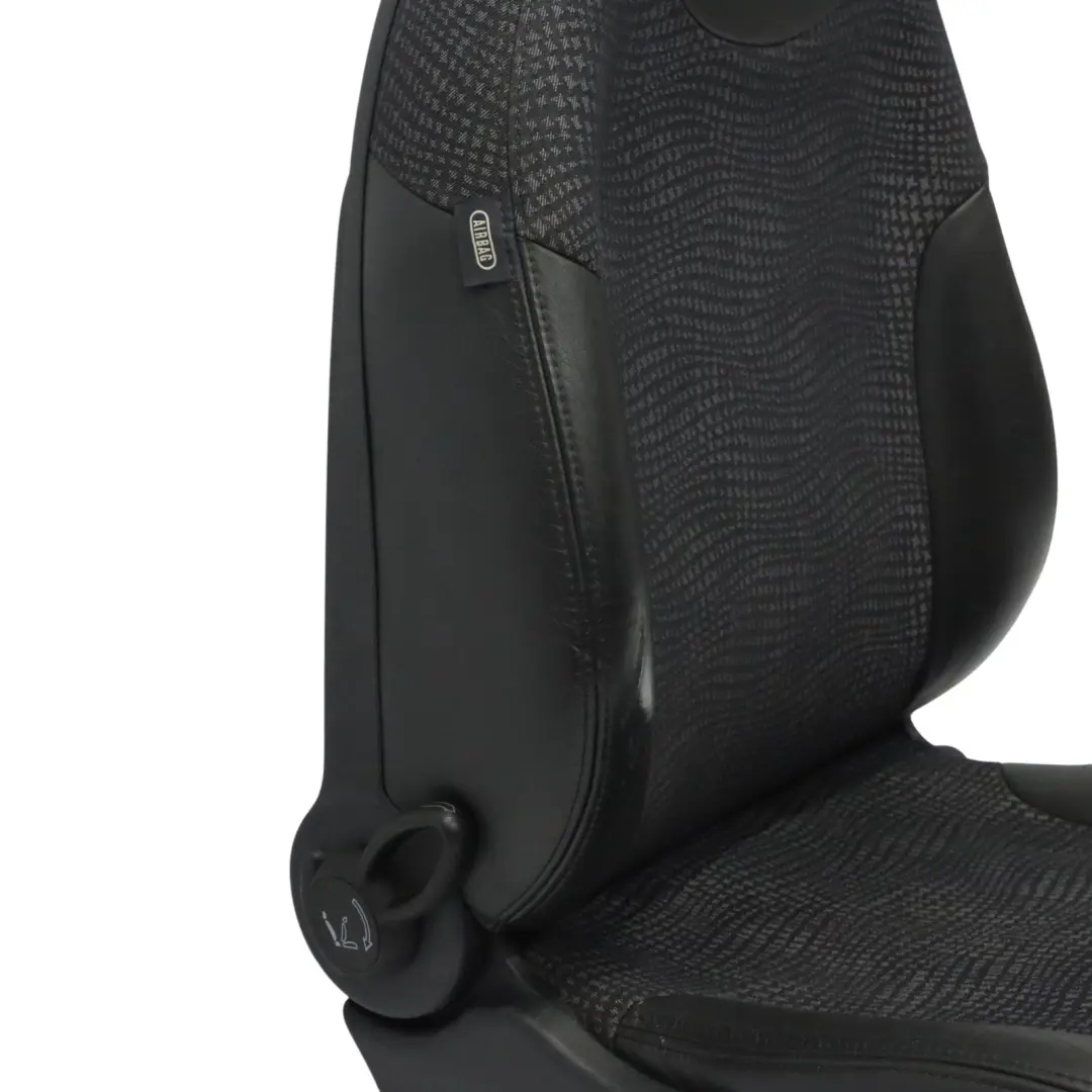 Mini Cooper R50 Fotel Przedni Prawy Przód Pół Skóra Kaleido Panther Czarny - SKU 7073082-2 - Numer Części 7073082