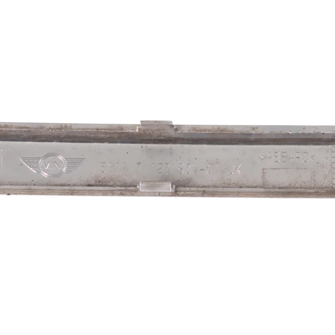 Centre Finisher Front Bumper Moulding Trim Chrome to Mini R50 R52 R53 with Part number 7127931 Mini R50 R52 R53 Centre Finisher Front Bumper Moulding Trim Chrome - SKU 7127931-2 - Part number 7127931