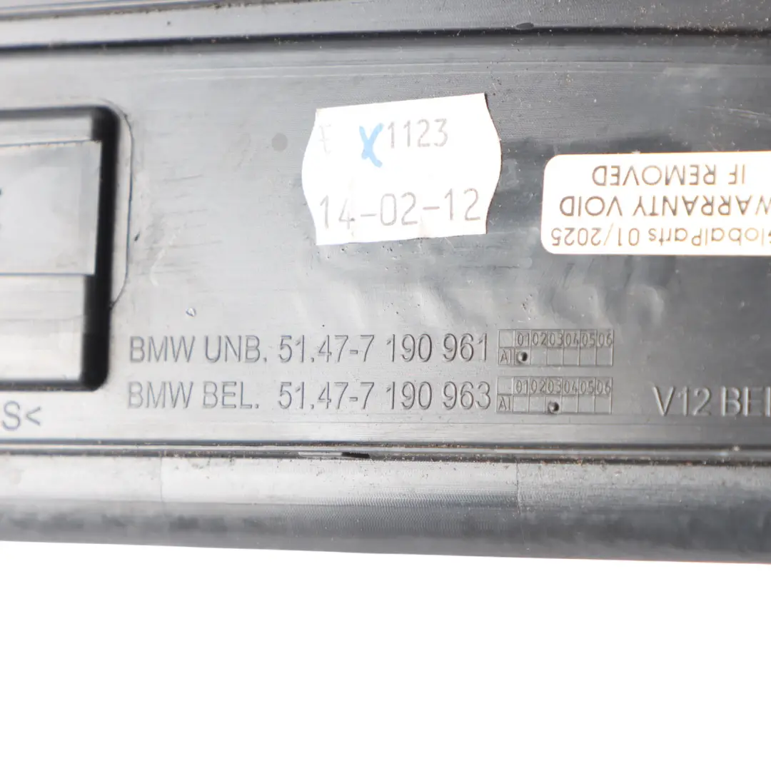 BMW F02 Rear Door Entry Cover Sill Strip Trim Illuminated Left N/S - SKU 7190963 - Part number 7190963