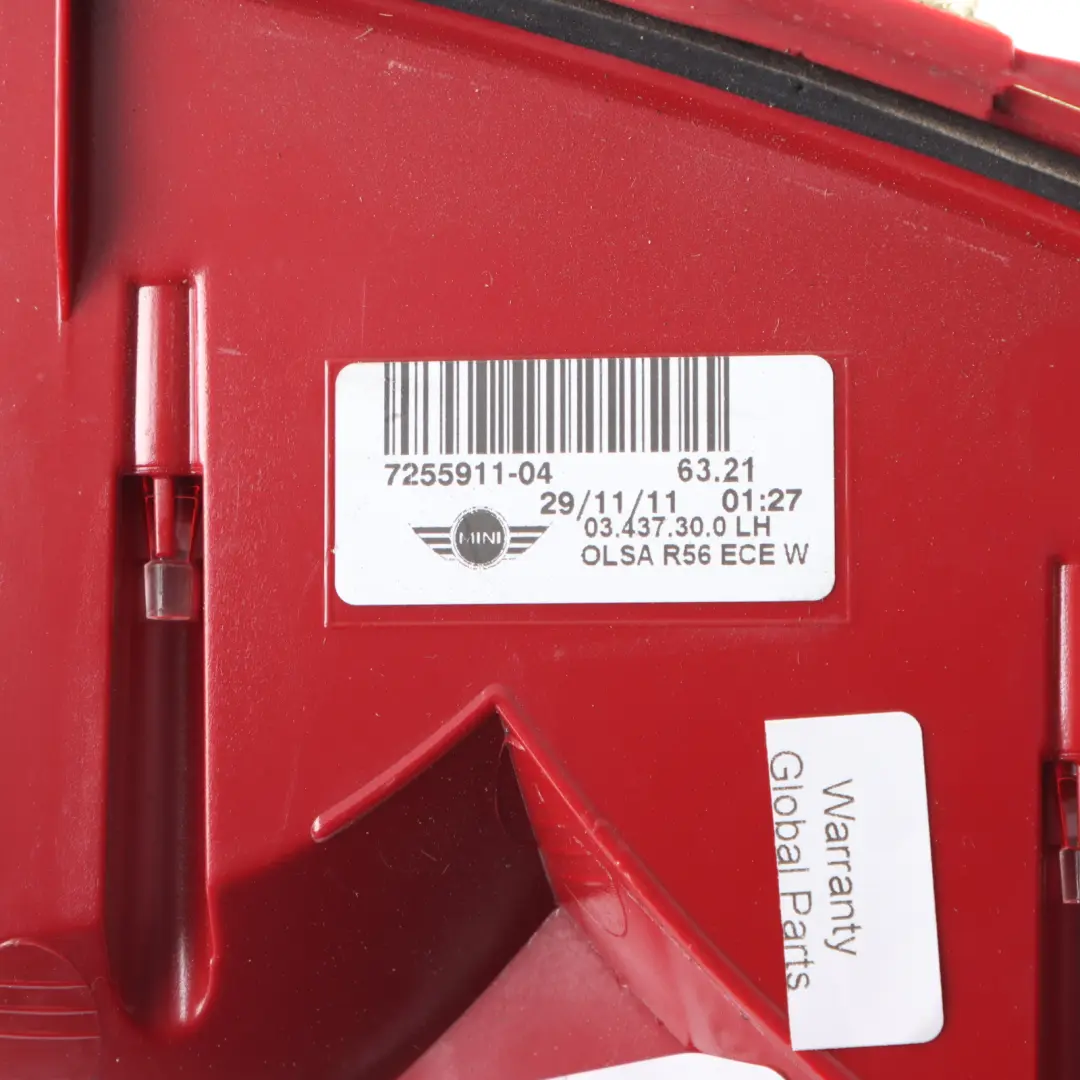 Heckleuchte Rücklicht Seitenwand Links Weiss Hinten für Mini Cooper R56 R57 LCI R58 mit Teilenummer 7255911 Mini Cooper R56 R57 LCI R58 Heckleuchte Rücklicht Seitenwand Links Weiss Hinten - SKU 7255911-1 - Teilenummer 7255911