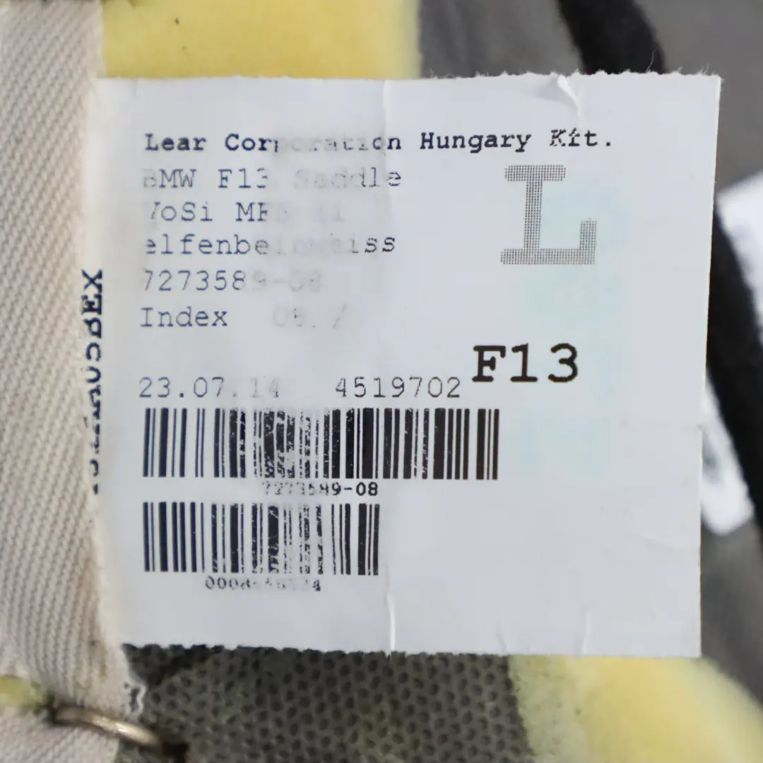 Fotel Lewy Przód Siedzisko Sport do BMW F06 F12 F13 o numerze 7280561 BMW F06 F12 F13 Fotel Lewy Przód Siedzisko Sport - SKU 7280561 - Numer Części 7280561