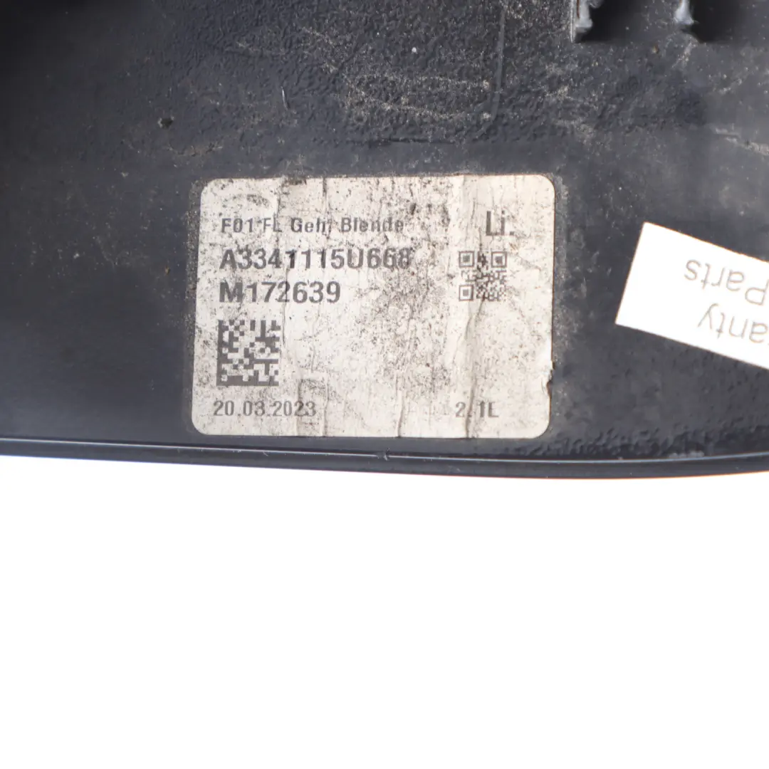 Mirror Cover Door Lower Housing Wing Cap Cover Trim Left N/S to BMW F10 with Part number 7308653 BMW F10 Mirror Cover Door Lower Housing Wing Cap Cover Trim Left N/S - SKU 7308653 - Part number 7308653