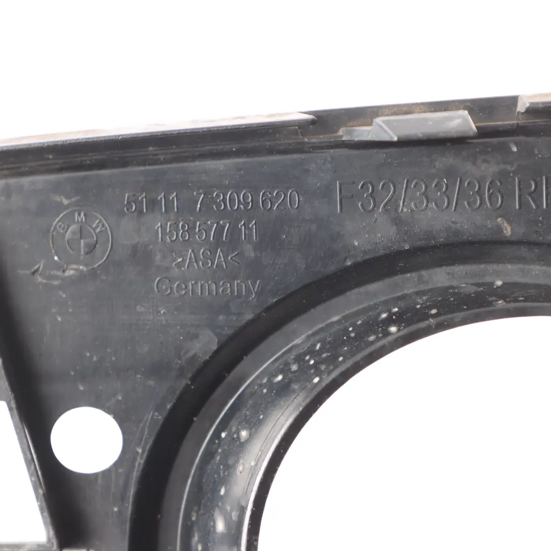 Front Bumper Partially Open Grid Grille Right O/S Black to BMW F32 F33 F36 with Part number 7309620 BMW F32 F33 F36 Front Bumper Partially Open Grid Grille Right O/S Black - SKU 7309620 - Part number 7309620